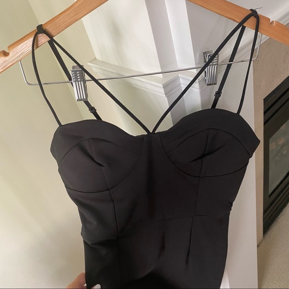NWT Black Bodycon Strappy Mini Dress - Picture 3 of 6